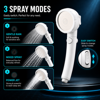 Pompe de douche de camping portable en ABS avec batterie intégrée USB, affichage LED du niveau de batterie et de la température, modèle BM-ES06