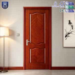 Puerta de Madera Maciza con Revestimiento de Chapa de Madera, Puerta Interior <span class=keywords><strong>para</strong></span> Dormitorio, Puertas Interiores de Madera <span class=keywords><strong>para</strong></span> Casas, Villas, Apartamentos y Salas de Estar - Product Image 1