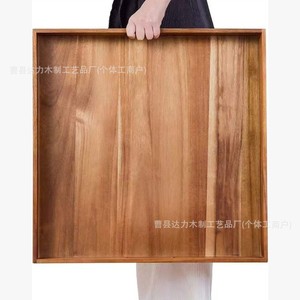 Solid Wood Square Serving <b>Tray</b> Extra <b>Large</b> Portable For Desserts Fruits Party Gatherings - Product Image 3