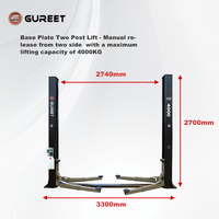 HuaTong CE Personnalisé Pas Cher 1.8m 4T Pont Élévateur Hydraulique 2 Colonnes pour Voiture de Garage à Vendre