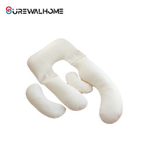 SUREWALHOME <span class=keywords><strong>Embarazo</strong></span> Body Pillow Side Sleeper Almohada Soporte para espalda Caderas Pierna Estómago para mujeres de maternidad con cubierta extraíble - Product Image 1