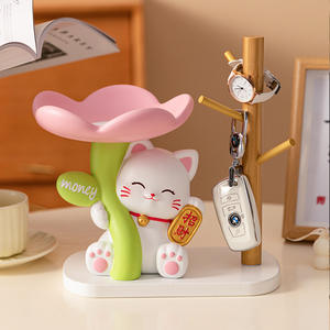 Decorazioni per gatti portafortuna fiori di ciliegio-regalo di buon auspicio per la casa-decorazione per lo studio e la scrivania da ufficio - Product Image 2