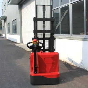 Sollevatore a piedi impilatore elettrico pallet stacker a piedi tipo elettrico impilatore carrello elevatore elettrico presa pallet