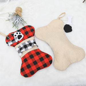 Chaussettes de Noël pour animaux de compagnie 40*25cm, décorations suspendues pour <span class=keywords><strong>sapin</strong></span> de Noël, chaussettes en forme d'os pour chiens, sac cadeau de Noël pour animaux de compagnie - Product Image 4