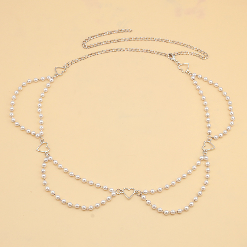 โซ่คาดเอวมุกสีขาว K สี่ชิ้น