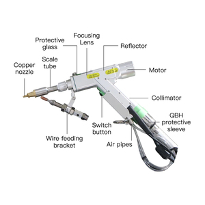 Pistolet de soudage laser à fibre portatif ultraléger 0,9 kg 3000 W 4 en 1 avec têtes de nettoyage, découpe et décapage de la rouille RayTools BW101-GS QBH - Product Image 5