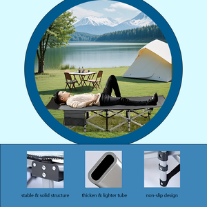 Lit pliant d'extérieur confortable et épais d'origine, lit pliant en métal simple, gain de place, pliable - Product Image 6