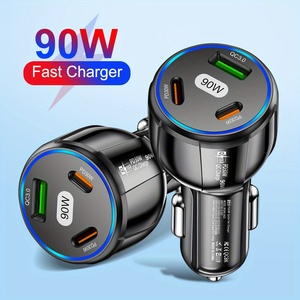 <span class=keywords><strong>Chargeur</strong></span> de voiture USB PD 90W, 3 Ports USB Type C, charge rapide 3.0, adaptateur de téléphone pour <span class=keywords><strong>iPhone</strong></span> 15 <span class=keywords><strong>14</strong></span> Xiaomi Samsung Huawei - Product Image 2