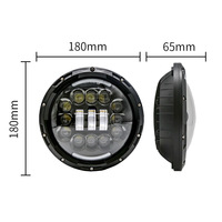 Phare avant rond de 7 pouces pour Wrangler, pour véhicule tout-terrain et moto, avec feux de jour LED, lumière de restauration