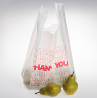 Sacs de courses en plastique jetables personnalisés en HDPE LDPE, sacs de transport en plastique avec logo imprimé « Merci » pour les magasins de détail