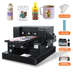 Hoge Resolutie Uv Flatbed Printer 3250 Colorsun Uv Dtf Printer Vernis Folie Uv Printer Voor Roestvrijstalen Sleutelhanger