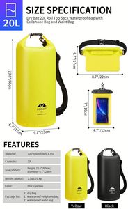 Mochila Impermeable Inflable de PVC de 30L, Personalizable al por Mayor, para Actividades como Surf, Escalada y Uso Diario - Product Image 2