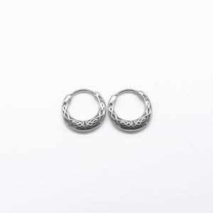 Pendientes de Aro para Hombre, Acero Inoxidable 316L, Hipoalergénicos, con Nudo Celta Grabado, Estilo Vintage Vikingo Punk Gótico, para Regalo - Product Image 5