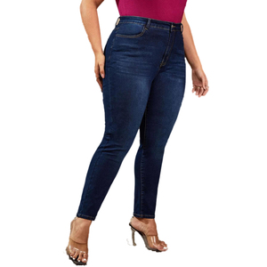 <span class=keywords><strong>Jeans</strong></span> da donna blu scuro elasticizzati a quattro stagioni pantaloni Casual morbidi e comodi a matita Skinny Oversize in Denim Full Length mamma - Product Image 2