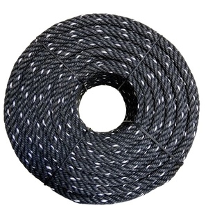 Corde torsadée noire recyclée en PP pour le transport maritime, corde d'emballage personnalisée, corde de pêche haute résistance - Product Image 1