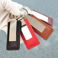 Porte-clés en cuir personnalisable en gros, vierge, rectangulaire/cœur/rond, pour sublimation, avec options de logo personnalisé, écologique