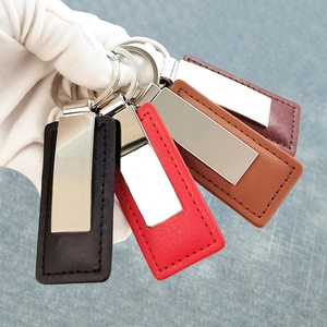 Wholesale Promotional <b>Custom</b> Blank Rectangle Heart Round Sublimation Leather Keychain <b>Custom</b> <b>Key</b> <b>Rings</b> With logo - Product Image 6