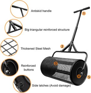 <span class=keywords><strong>Épandeur</strong></span>s pour <span class=keywords><strong>pelouse</strong></span> et jardin <span class=keywords><strong>Épandeur</strong></span> à compost <span class=keywords><strong>Épandeur</strong></span> de tourbe et de mousse avec rouleau métallique antirouille pour la terre végétale et le paillis à Sp - Product Image 2