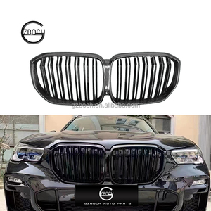 Parrillas de coche <span class=keywords><strong>X5</strong></span> de fibra de carbono para <span class=keywords><strong>BMW</strong></span> G05 <span class=keywords><strong>X5</strong></span> F95 X5M <span class=keywords><strong>M</strong></span> Tech xDrive40i <span class=keywords><strong>50i</strong></span> M50i 2018-2022 rejilla delantera de coche de doble línea Kidney Gril - Product Image 1