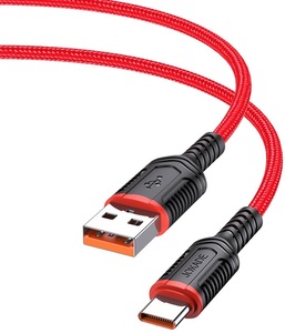 <b>Type</b> <b>C</b> Charging And Sync <b>Cable</b> 1m 5A Red JA019 - Product Image 2