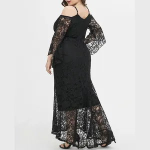 Benutzer definierte Plus Size Damen Abendkleider Casual Sexy Strap Kleid Mode Elegante Spitze Brautjungfer Party kleider