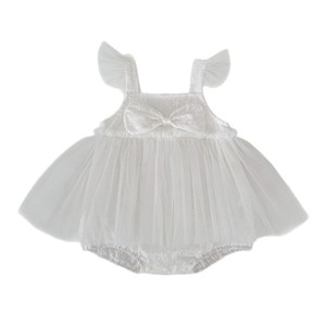 Tutina Estiva in Rete per <span class=keywords><strong>Neonata</strong></span> 2026, Nuovo <span class=keywords><strong>Vestitino</strong></span> con Fiocco e Maniche a Sbuffo per Primo Compleanno - Product Image 4