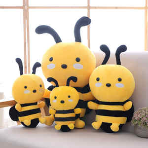 Venta al por mayor juguetes suaves de abeja de varios tamaños máquina de garra muñeca niños regalos lindos dibujos animados peluche insecto abeja juguetes de animales de peluche - Product Image 1