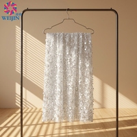 Tissu en maille de dentelle sexy pour mariée, avec perles et paillettes, maille tricotée brodée, magnifique dentelle haut de gamme pour vêtements féminins