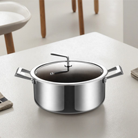 Ensemble de casseroles en acier inoxydable tri-couches 304, série titane fondu, antiadhésif, compatible gaz et induction, poêle de cuisson B