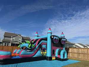 Großhandel Commercial Pvc Bouncy Bounce House Bluey aufblasbare Türsteher Combo White Jumping Castle mit Rutsche für Kinder - Product Image 6