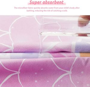 Toalla de playa con capucha tipo poncho para niños, de microfibra suave, con estampado de dibujos animados, de alta calidad premium, personalizable de fábrica. - Product Image 3