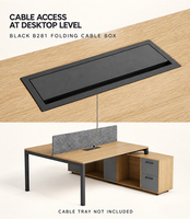 Bureau de bureau moderne modulaire extensible et convertible en acier inoxydable avec cloison de rangement et poste informatique