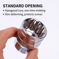Juego de Llaves de Tubo de 1/2 Pulgada, Universales, Métricas, de 8-32 mm, de 12 Puntas, de Acero Cr-V, 19 Piezas, para Reparación Automotriz
