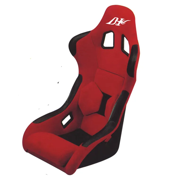 Venta al por mayor, asiento rojo de cuero de PVC para carreras de coches con soporte Lumbar
