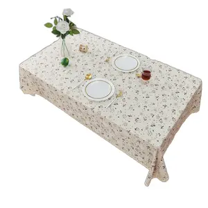 Küçük çiçek pamuk keten masa örtüsü dantel kenar yemek masası örtüsü piknik ev dikdörtgen kare yuvarlak dokuma özel masa örtüsü