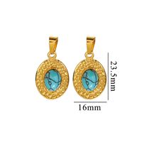Collier pendentif ovale en turquoise en acier inoxydable rétro simple à la vente chaude Accessoires de personnalité Bijoux de mode Décorations