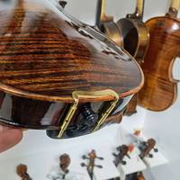 Violon 4/4 Fait Main Économique pour Étudiants avec Étui, Accessoires Supérieurs, Archet, Étui Triangulaire, OEM, Table en Bois d'Ébène du Brésil, Corps en Érable, Peinture Personnalisable