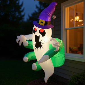 Fantasma Inflable de Halloween de 3.6 Pies Saliendo de la Ventana, Decoración para Jardín Exterior, Material de PVC, Unisex - Product Image 2