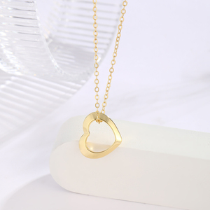 Nuevo diseño delicado moda capas cromo cadena ajustable en forma de corazón colgante collar regalo del Día DE LA MADRE collar