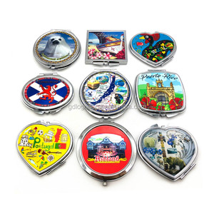 Mini espejos de bolsillo con impresión personalizada, espejo compacto <span class=keywords><strong>para</strong></span> maquillaje, recuerdos de la playa de Miami, venta al por mayor - Product Image 4