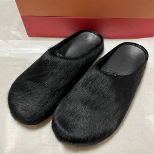 CALF Cow Hide SKIN CLOG SLIPPER Sandalias planas de mula - Product Image 1