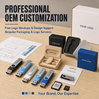 Flash Drive Metal Putar Tipe-C dan USB-A 2 in 1 OTG Memory Stick Pen Drive dengan Lubang Gantungan Kunci untuk Penyimpanan dan Cadangan Data