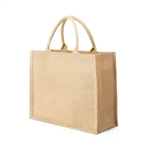 Small Jute Burlap Reusable Canvas Gift Favors Bag with Handles Blank Tote for Bridesmaid Wedding