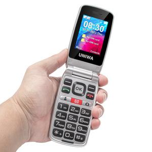 UNIWA V202T 2.4/1.77 Inch Double Screen Flip Cellphone SOS Button Big Fonts Keypad <strong>Mobile</strong> 4G Flip Senior <strong>Mobile</strong> Phone for <strong>Elder</strong> - Product Image 3