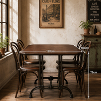 Table à manger en bois moderne, durable, non pliable, pour hôtel, appartement, salle à manger