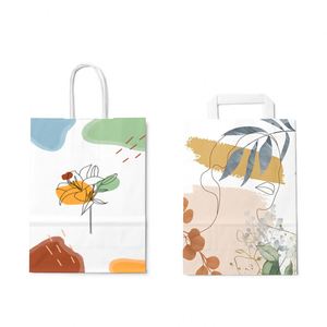 ZJPACK Custom <b>Biodegradable</b> Recyclable Kraft Paper Bag with Silk Screen Printed Twist Paper Handles High Quality <b>Packaging</b> Bags - Product Image 3