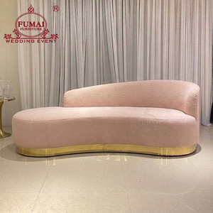 Wedding Reception Velvet Stainless Steel Base Wedding Couple <b>Sofa</b> Design - Product Image 4