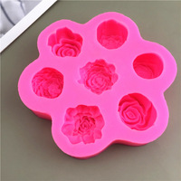 Bricolage chaud 7 pièces Rose pivoine fleur Silicone moules pour la cuisson bougie gâteau décoration fournitures saint valentin fête des mères Silicone modèle