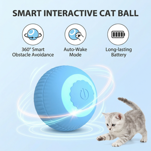 Juguetes Interactivos Inteligentes para Gatos, Pelota Rodante Gravitacional de Plástico, Eléctrica y Automática, para Entrenamiento de Gatos - Product Image 1