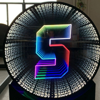 Miroir LED Illusion Infinity 3D Abyss Table à Thé Bar & Bureau Miroir Acrylique Décoratif Personnalisable pour Voitures Entreprises Hôpitaux